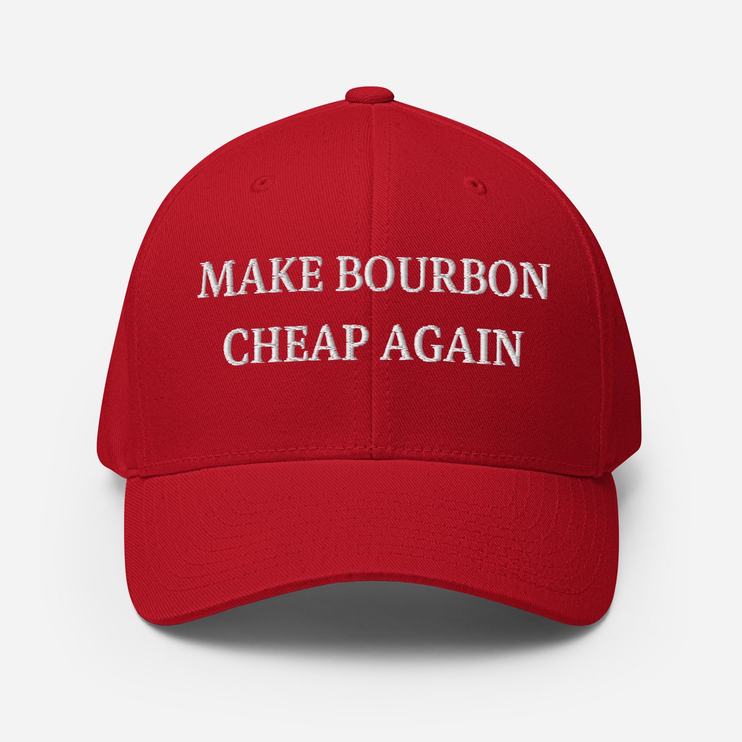 "Make Bourbon Cheap Again" Red Structured Cap