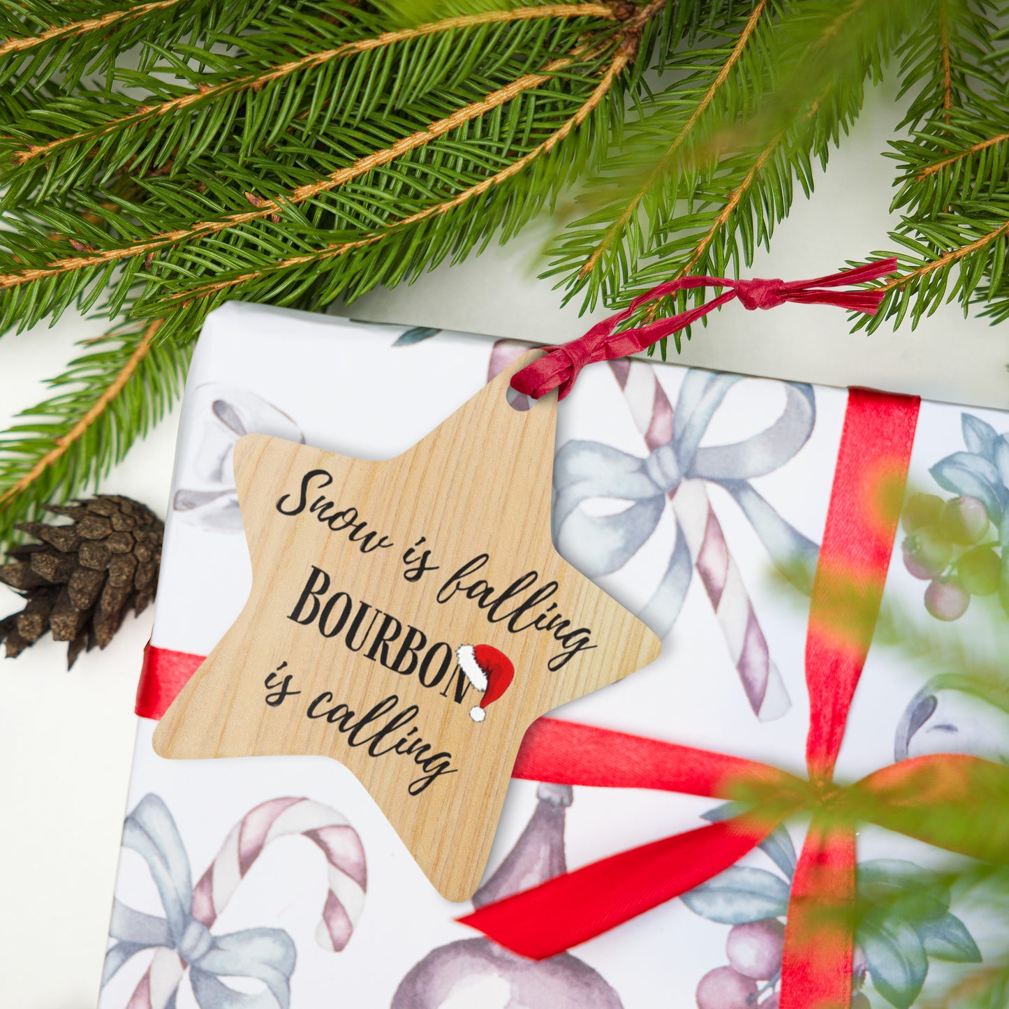 "Bourbon is calling" WB Wooden Ornament